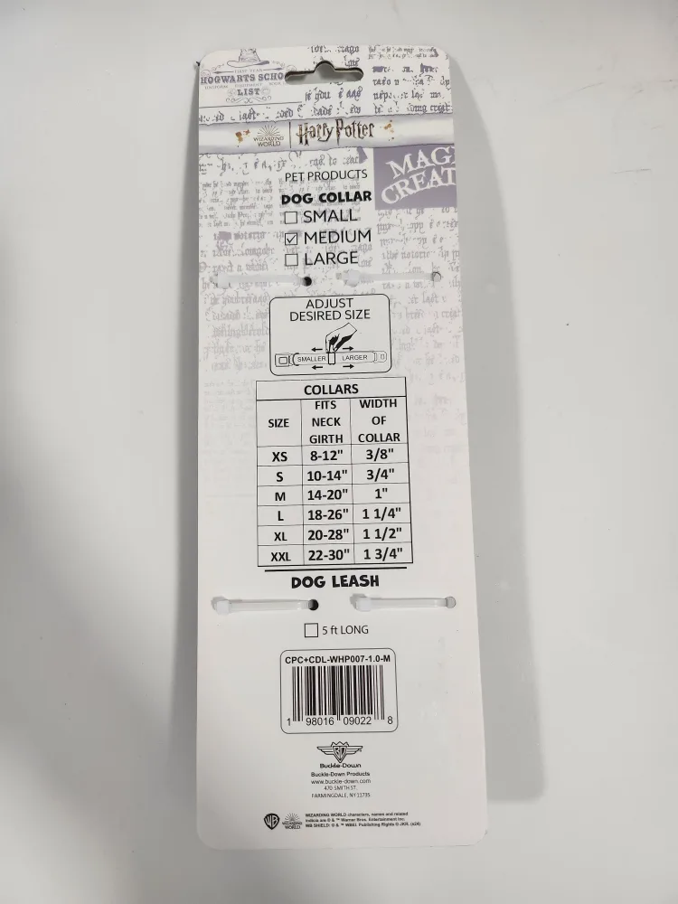Harry Potter Dog Collar & Leash Set (Medium) image indicator(2)