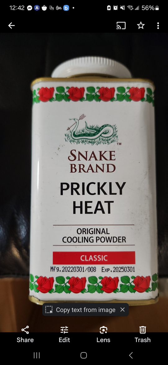 Snake Brand Prickly Heat Cooling Powder - Classic