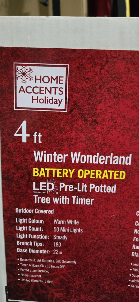 4 ft Pre-Lit Potted Christmas Tree with Timer image indicator(3)