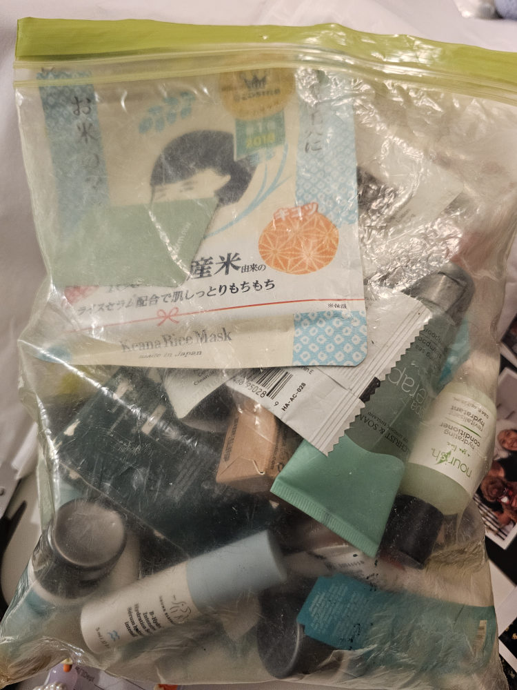 Travel size beauty and skincare products