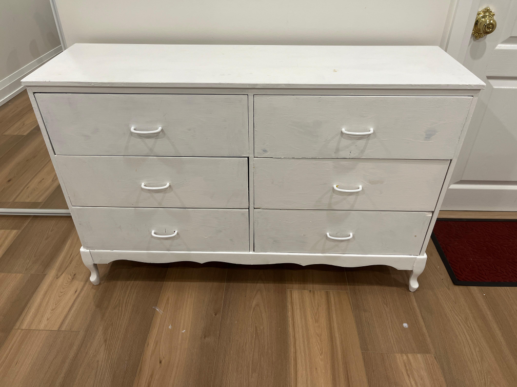 White Dresser with Six Drawers