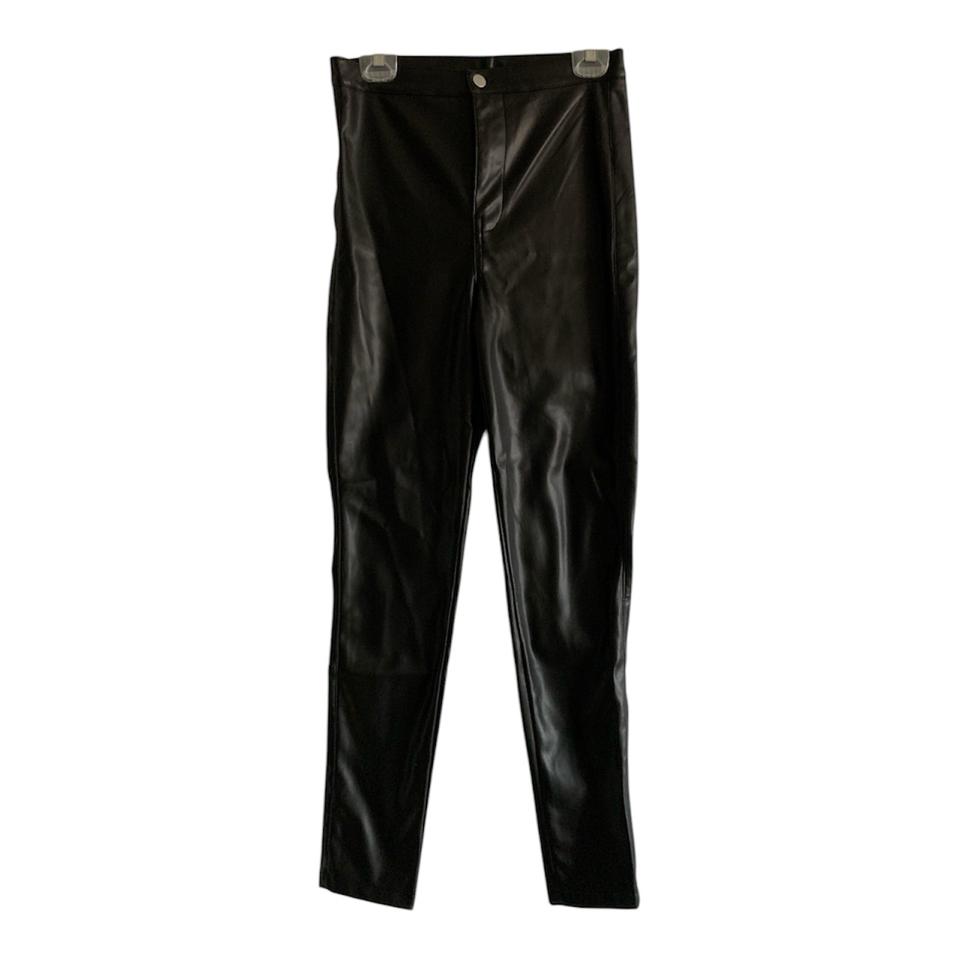 NWT Wet Seal Faux Black Leather Straight Leg Pants