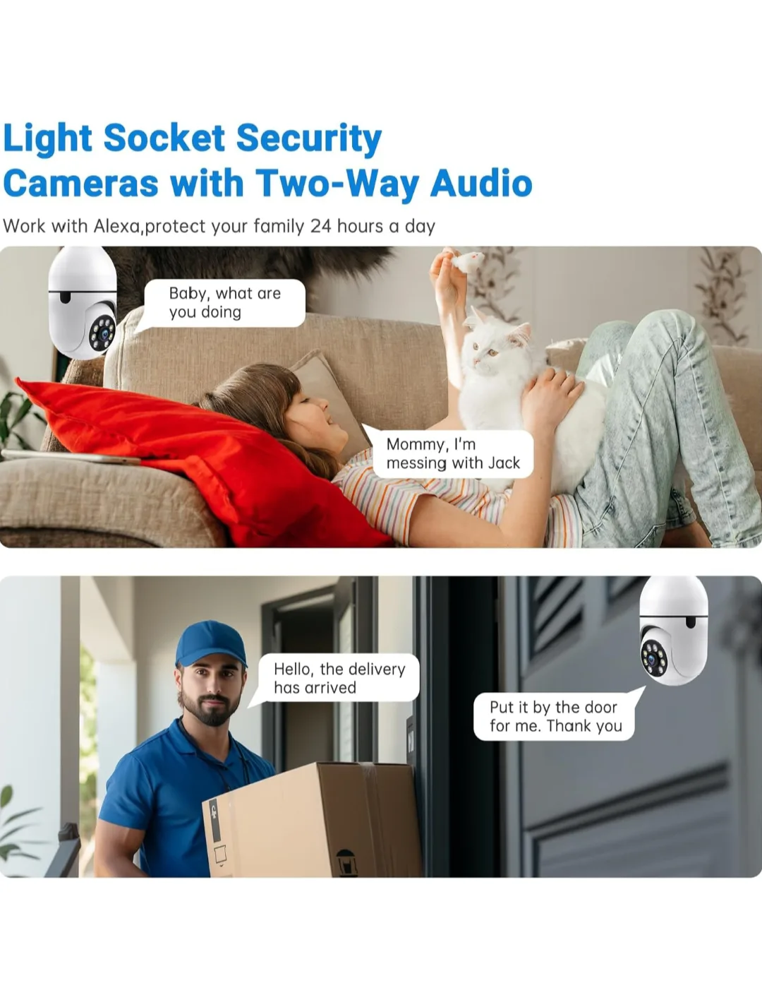 2K HD Light Bulb Security Camera with Colour Night Vision image indicator(4)