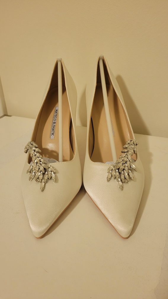 Ivory Silk Heels