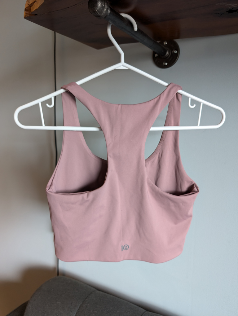 Tentree Longline Bra, Twilight Mauve, size small. - photo 3