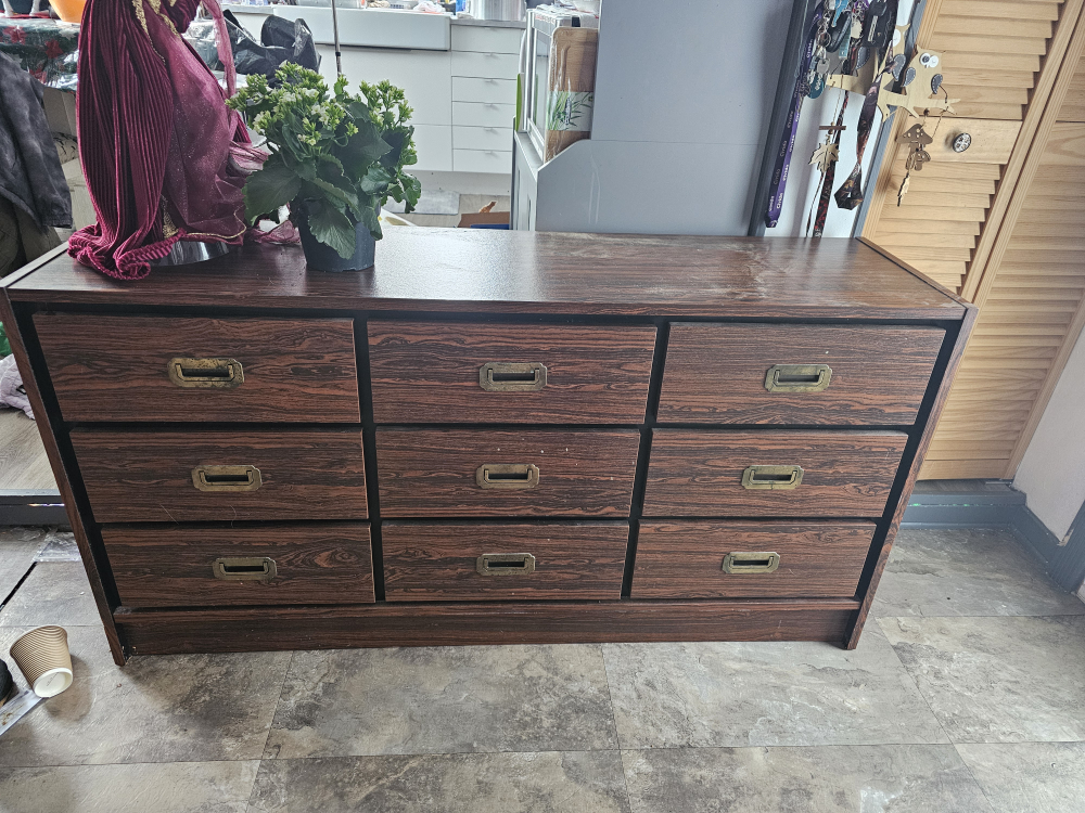 Wooden Dresser with 9 Drawers