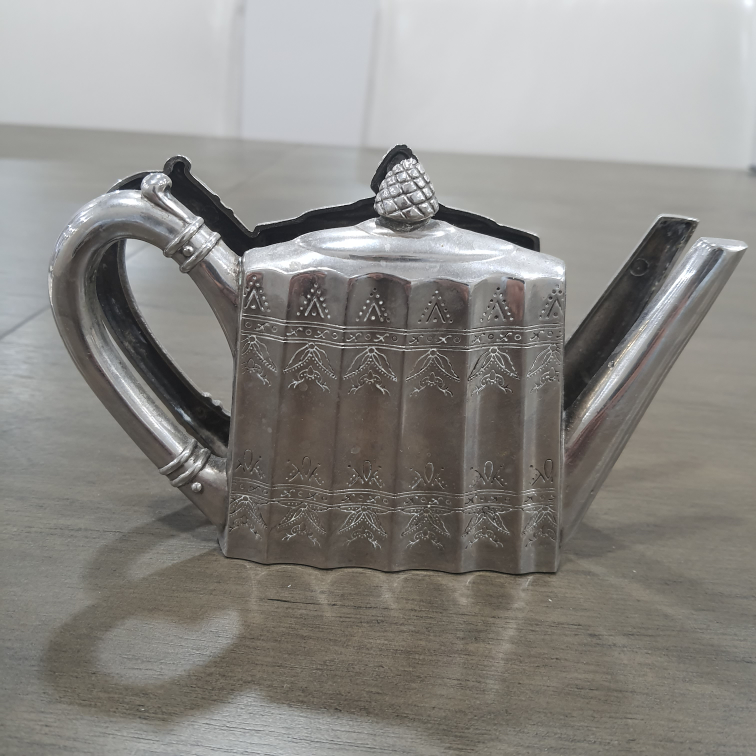Vintage Silver Teapot Napkin Holder
