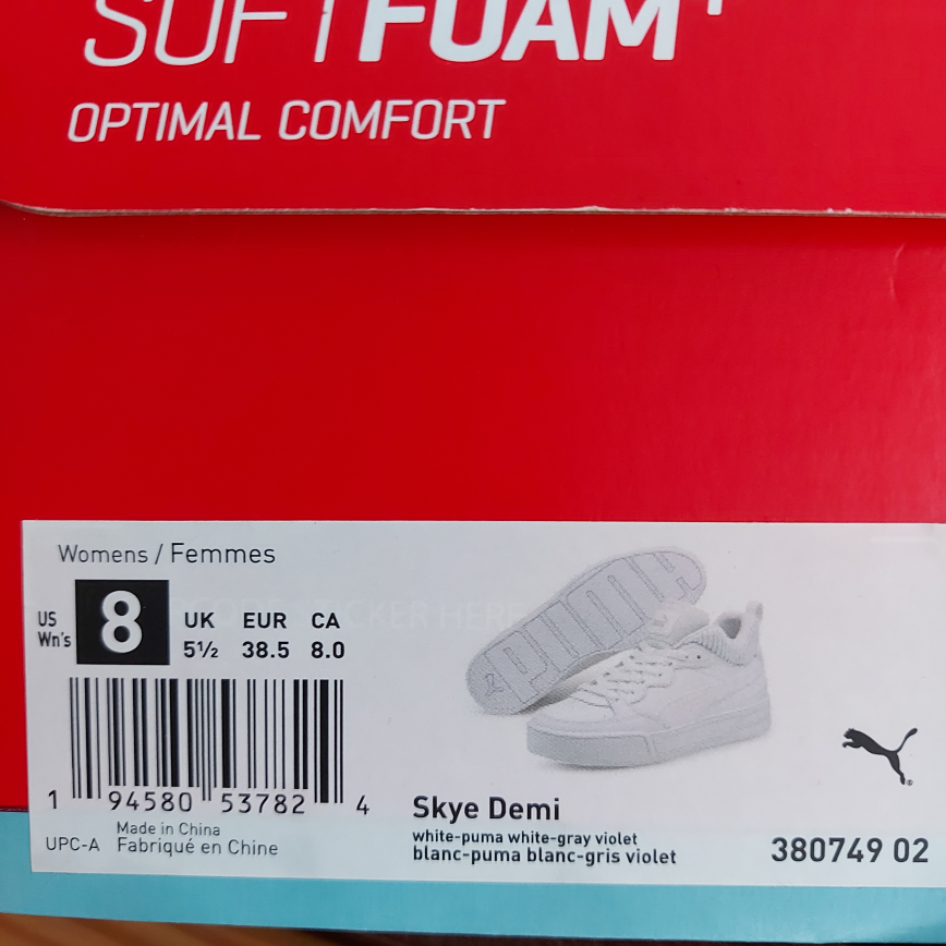 Puma Skye Demi White Sneakers Size 8 Women's - photo 5