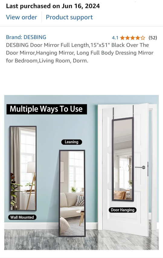 Full-Length Mirror used less than 6 months - photo 2