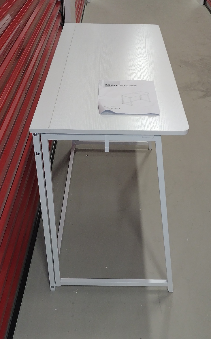 Portable Foldable Small White Desk Compact Home Writing Desk - photo 3