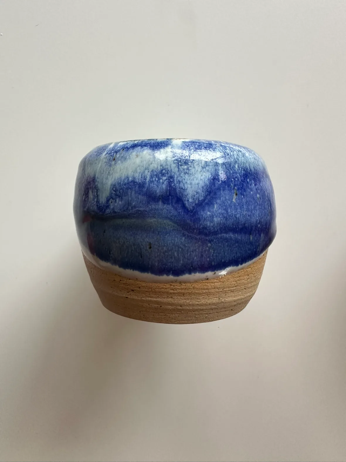 Local Handmade Slanty Blue Ceramic Vase (with hidden foot ring) image indicator(5)