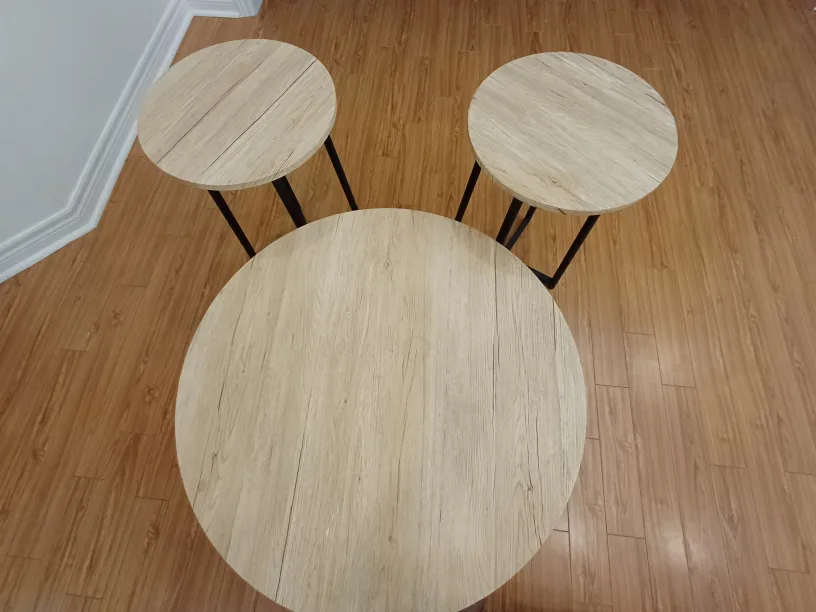 Round accent coffee table with two end tables thumbnail