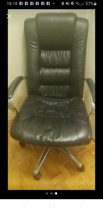 Black Leather Office Chair - photo 2