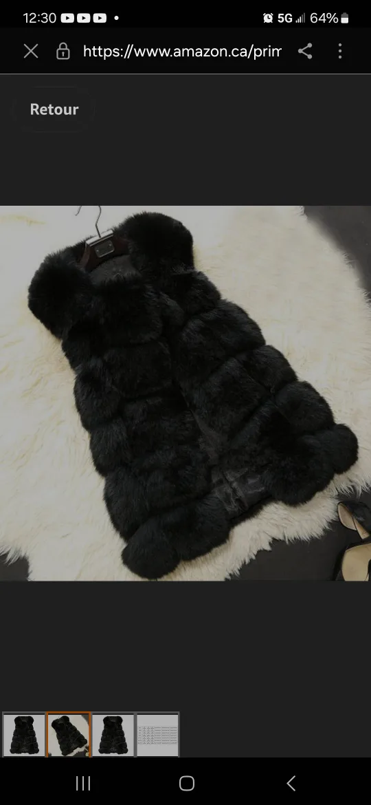 Black Faux Fur Vest image indicator(2)