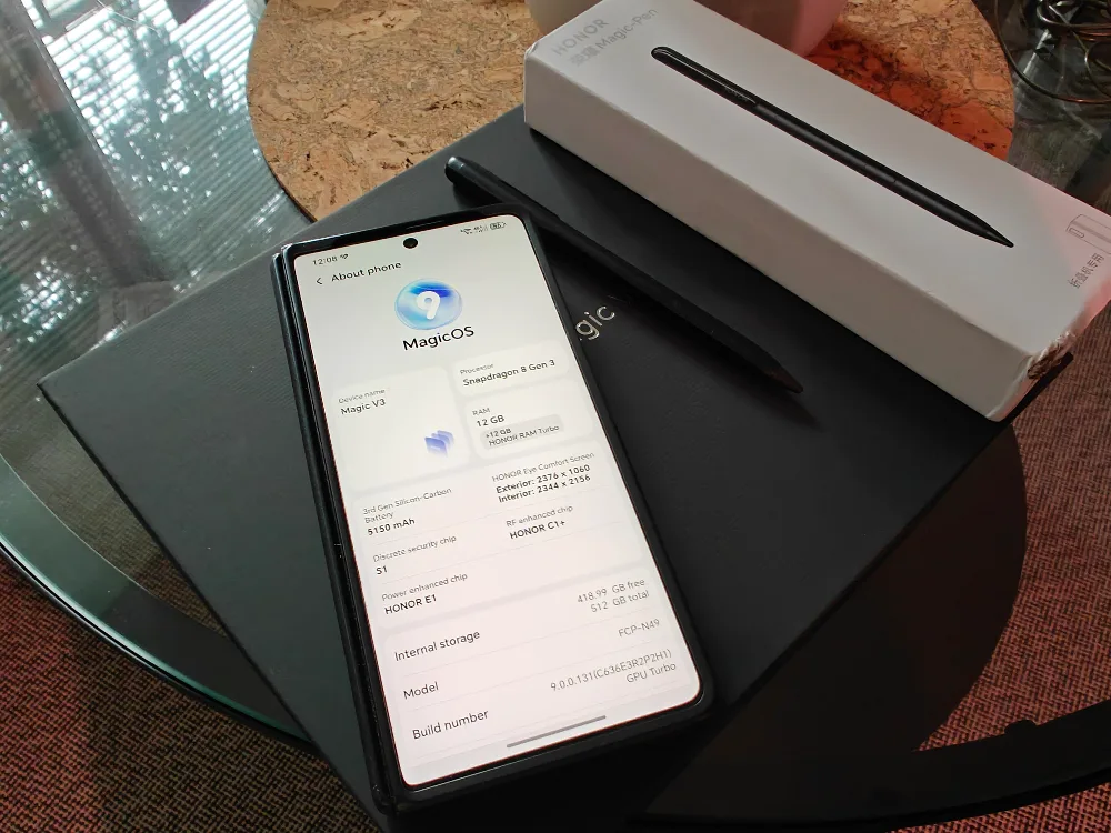 Honor Magic V3 (Global/UK ver) ultra slim foldable w/stylus image indicator(6)