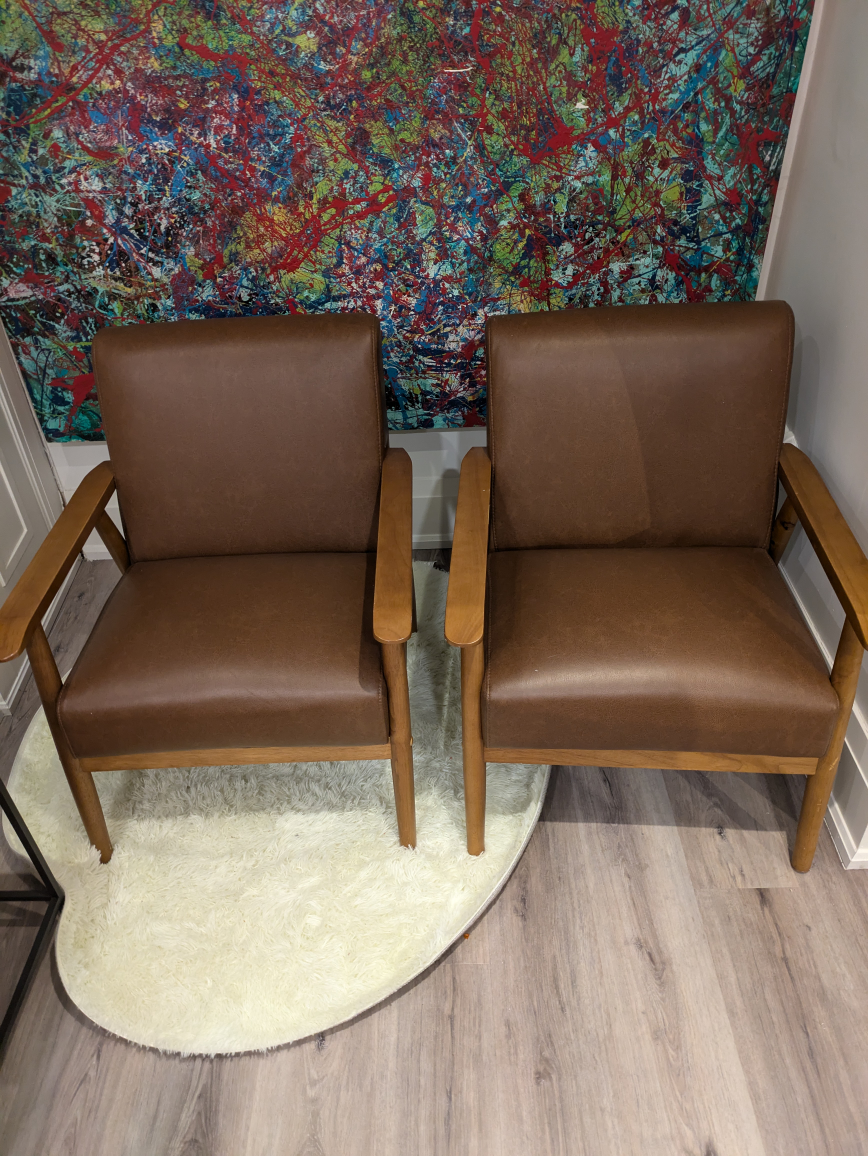 Set of 2 Mid Century Modern Armchairs- Excellent condition