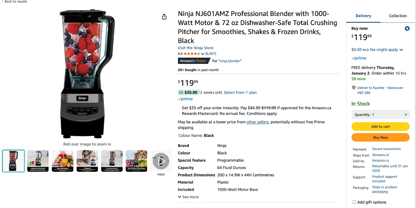 Ninja Professional Blender - photo 2