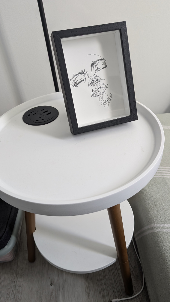 White End Table with Built-in Outlets