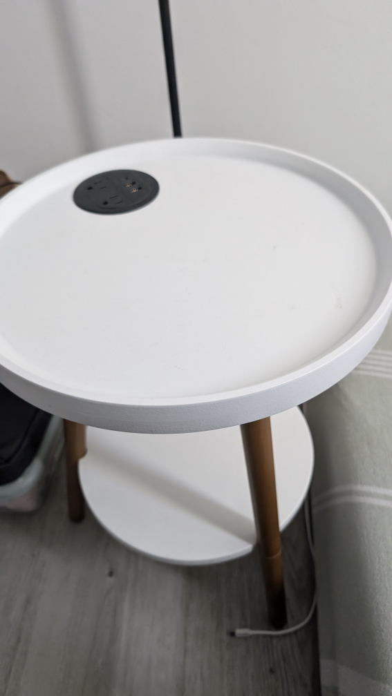 White End Table with Built-in Outlets - photo 3