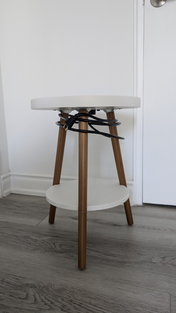 White End Table with Built-in Outlets - photo 5