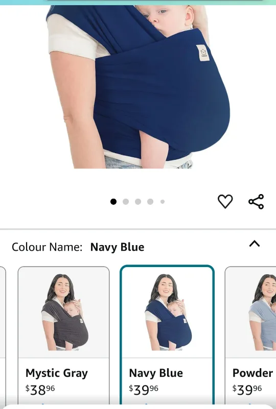 KeaBabies Baby Wrap - Navy Blue image indicator(3)