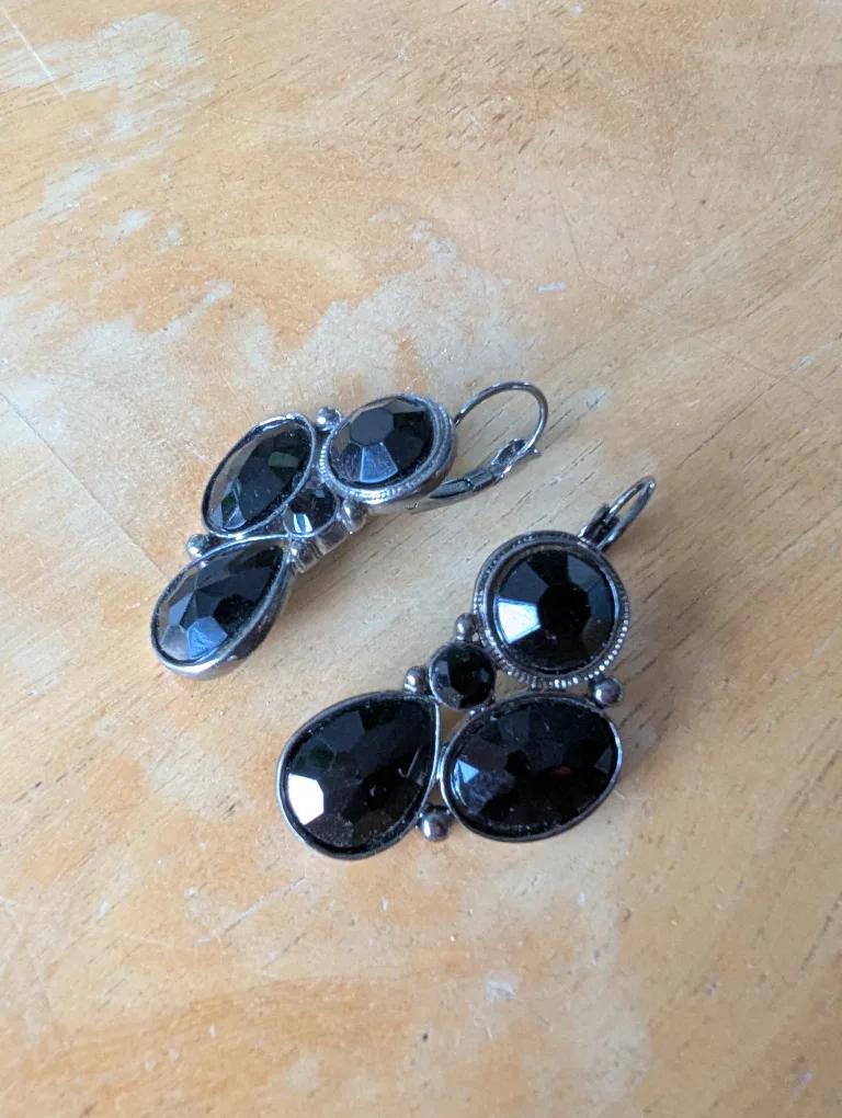 Black Crystal Statement Earrings image indicator(6)