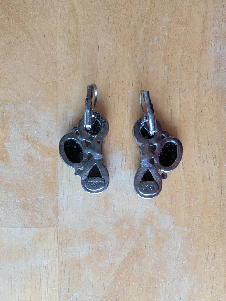 Black Crystal Statement Earrings image indicator(7)