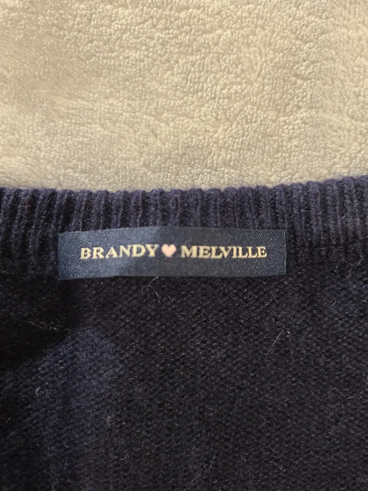 Brandy Melville Blue & White Argyle Sweater Vest image indicator(3)