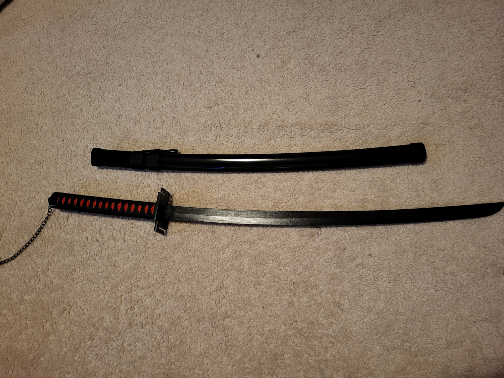 Bleach anime Ichigo Black Katana Cosplay Sword