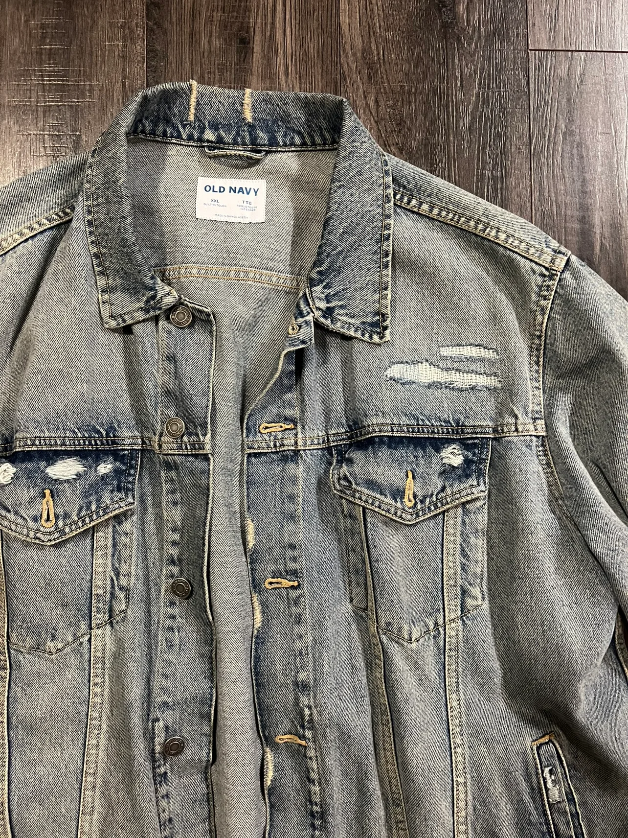 Distressed denim jacket - size XXL image indicator(4)