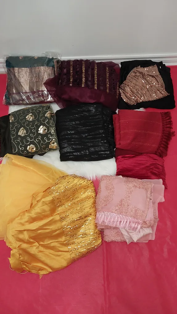 BNIB Ready to wear pre pleated attached lining sarees image indicator(3)