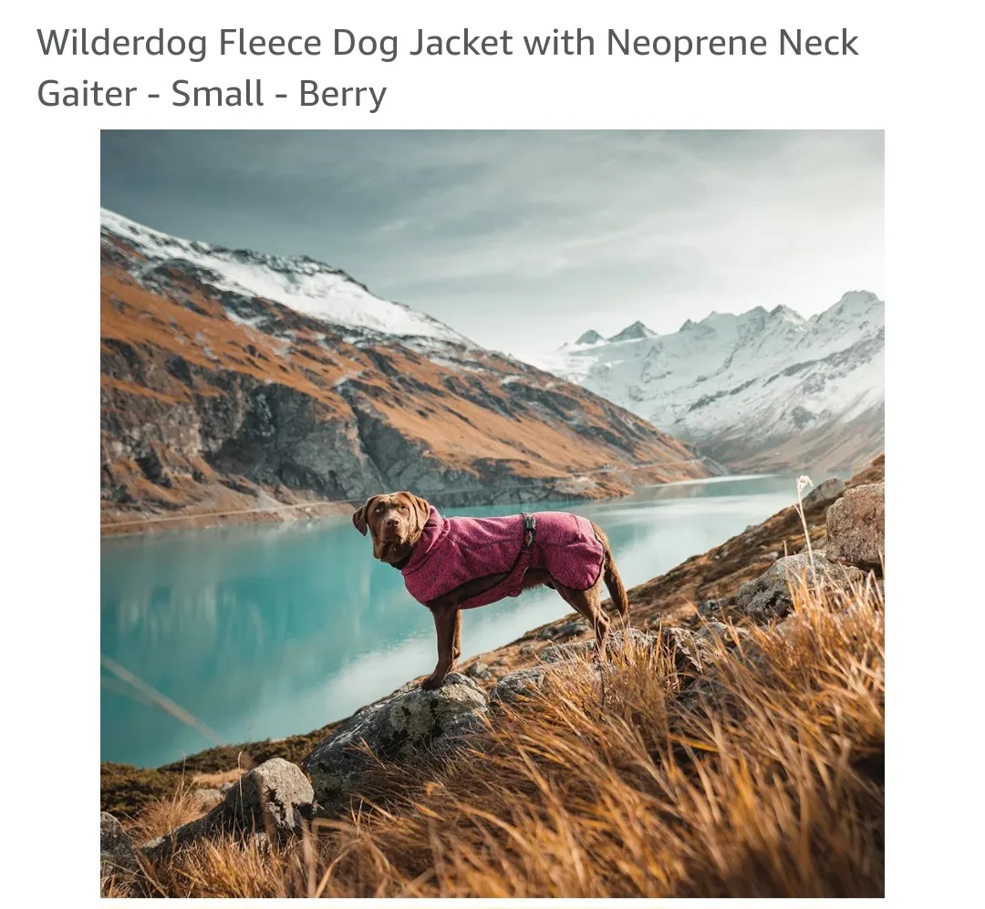 Wilderdog Fleece Dog Jacket with Neoprene Neck - Medium - Berry image indicator(2)