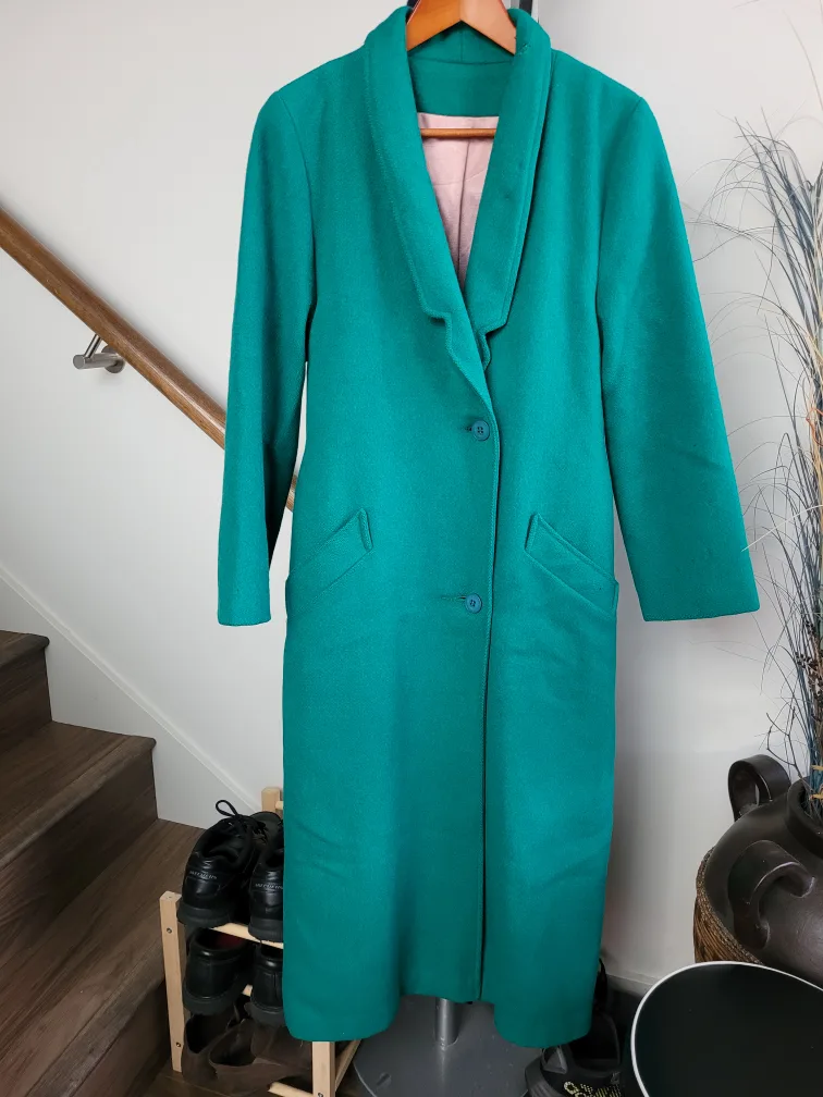 Vintage Teal Wool Coat thumbnail