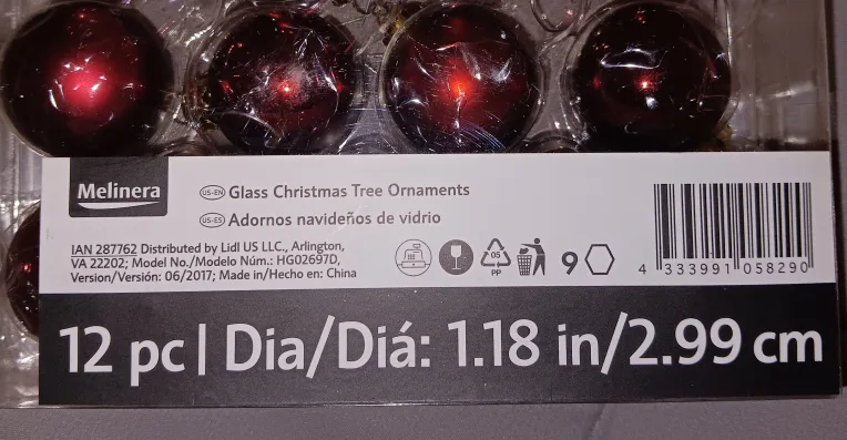 12 Pack Glass Christmas Ornaments Red & Gold image indicator(3)