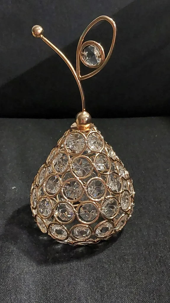 BNIB 3pcs Golden Crystal Fruit  decor Apples, Pears & Pineapples image indicator(7)