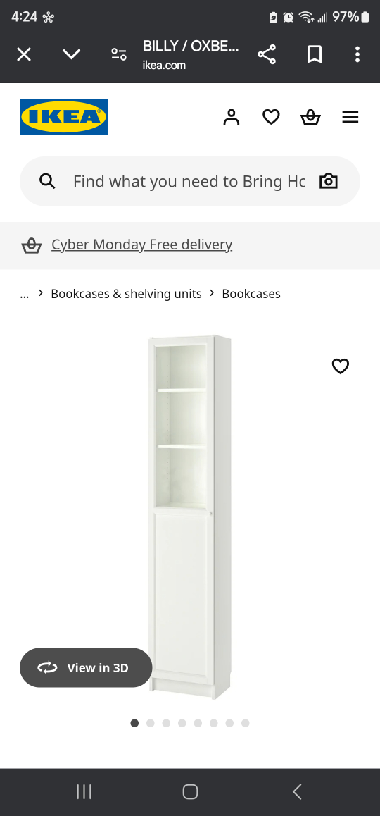 IKEA Billy Bookcase with Glass Door - photo 4