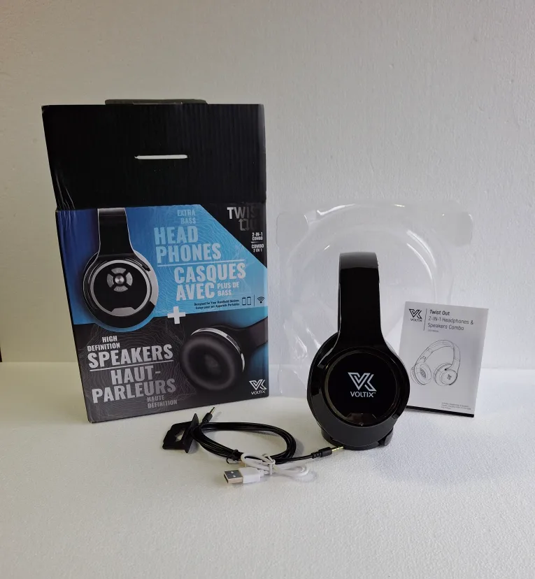 twist out wireless headphones and speakers 2 in 1 combo image indicator(3)