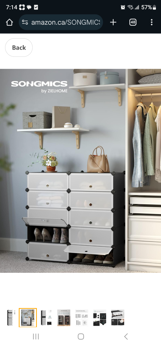 SONGMICS 6-Tier Stackable Shoe Rack