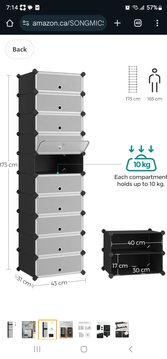 SONGMICS 6-Tier Stackable Shoe Rack - photo 2