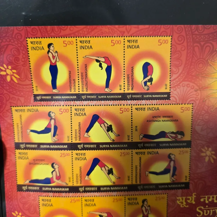 India 2016 Surya Namaskar Stamps Sheet image indicator(2)