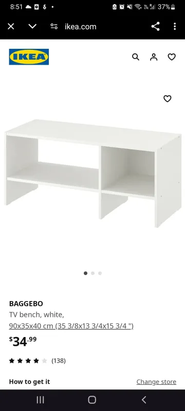 IKEA BAGGЕBO TV bench / TV Stand image indicator(4)
