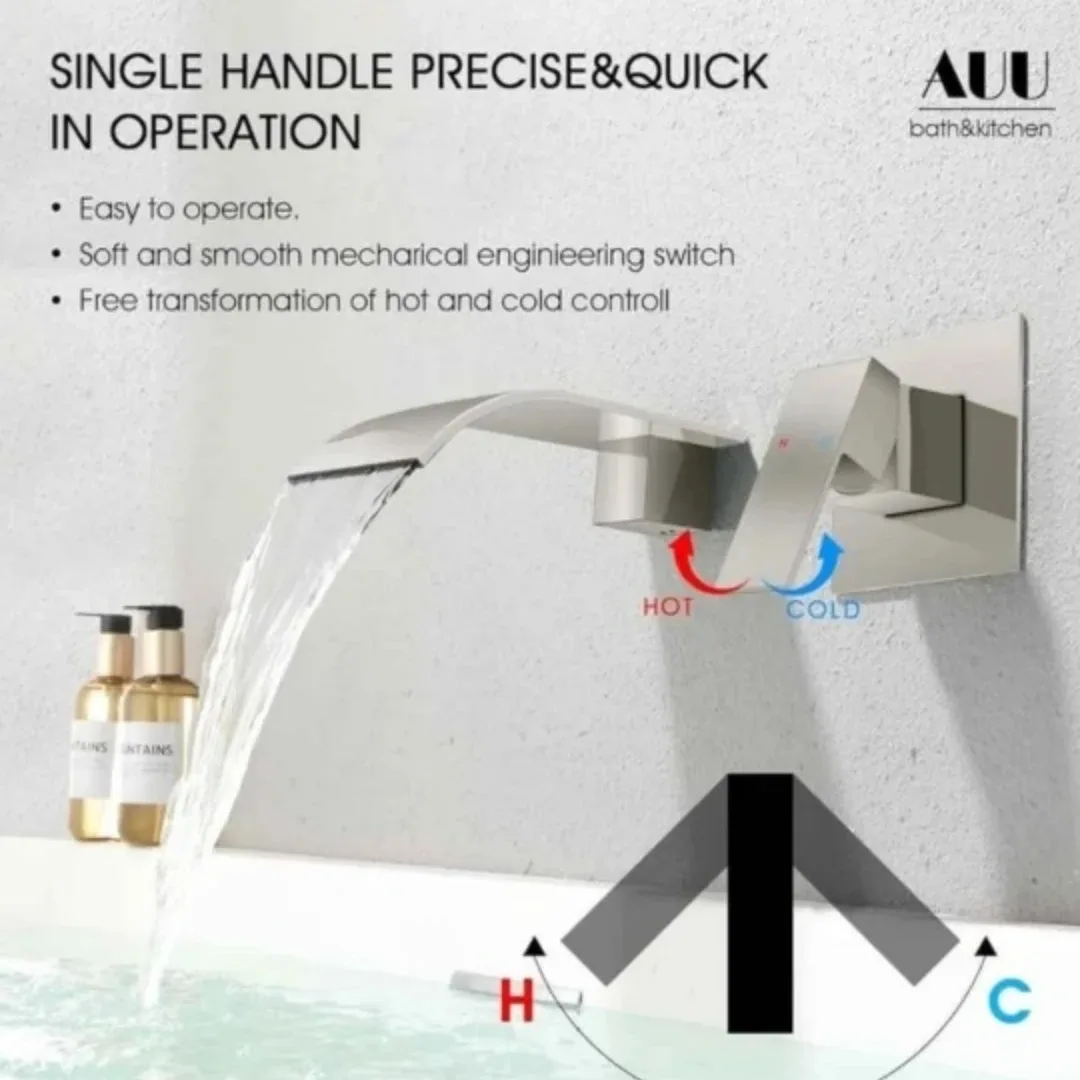 Wall-Mounted Waterfall Bathtub Faucet image indicator(3)
