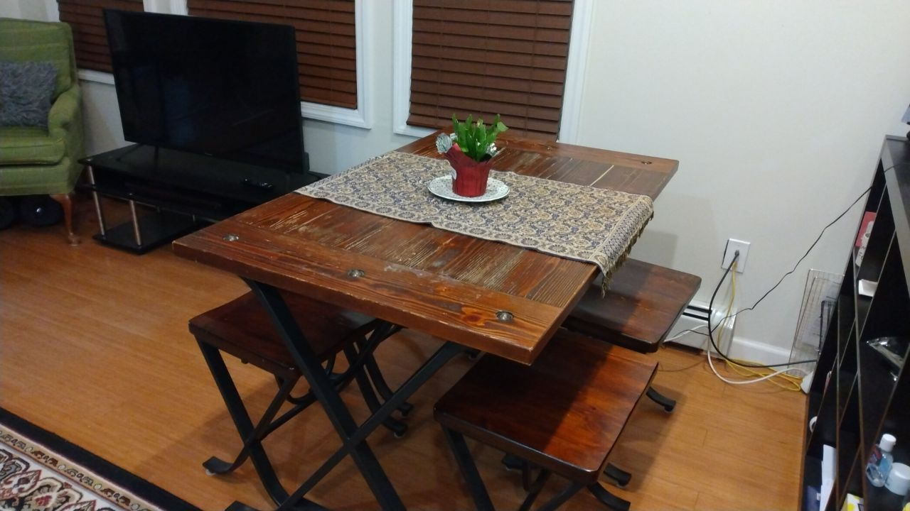 Wooden Table and 4 Chairs Set