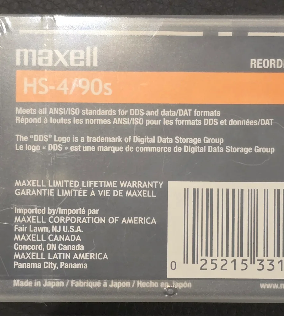 NEW! CASE of 5 x 10 Pack Maxell HS-4/90s 4mm Data Cartridges image indicator(5)