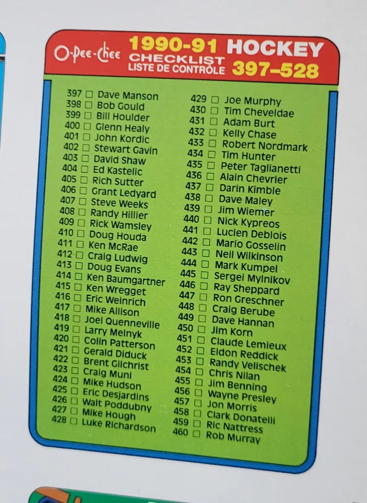 1990-91 O-Pee-Chee Uncut Hockey Card Set image indicator(3)