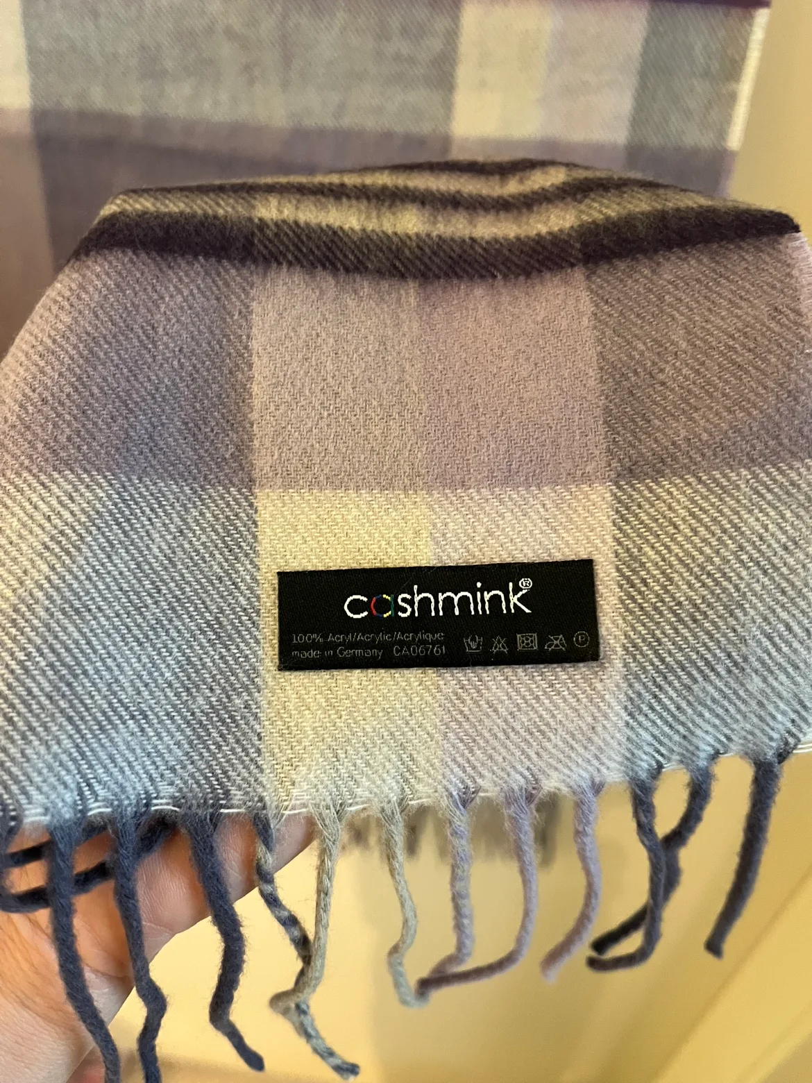 Lavender plaid scarf from Simons image indicator(2)