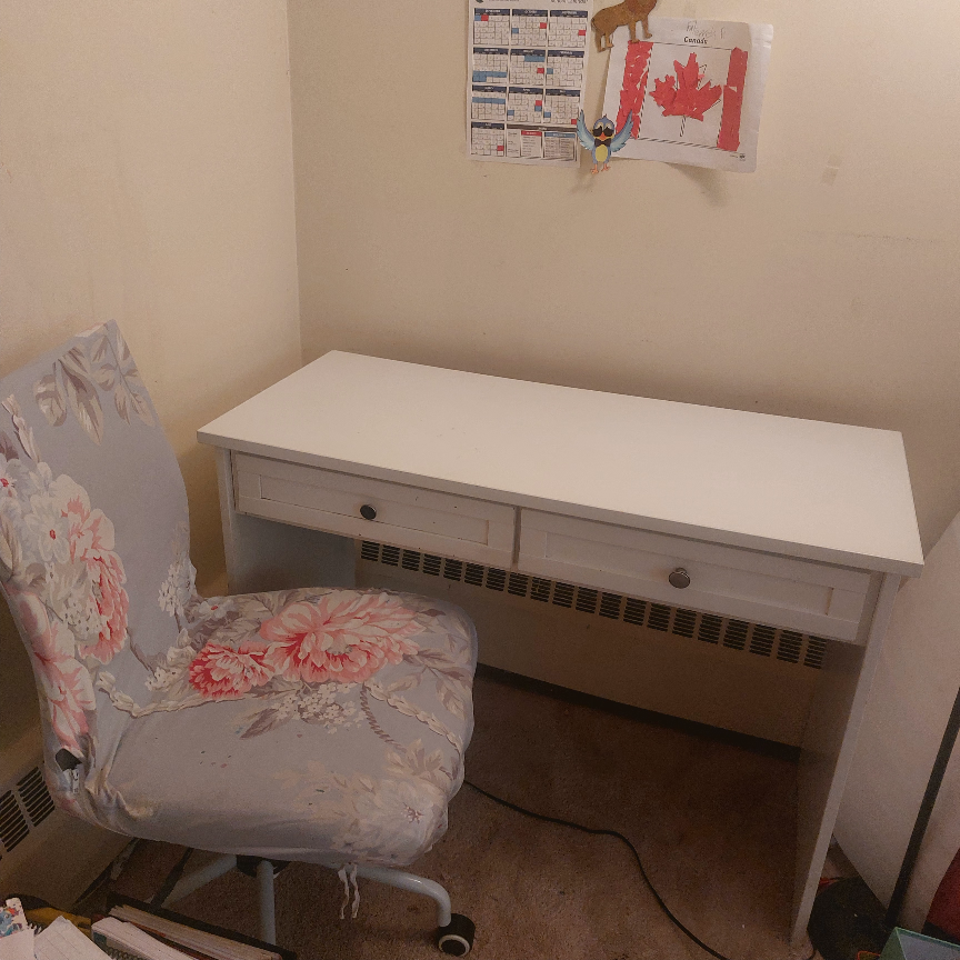 White Desk with Two Drawers - photo 2