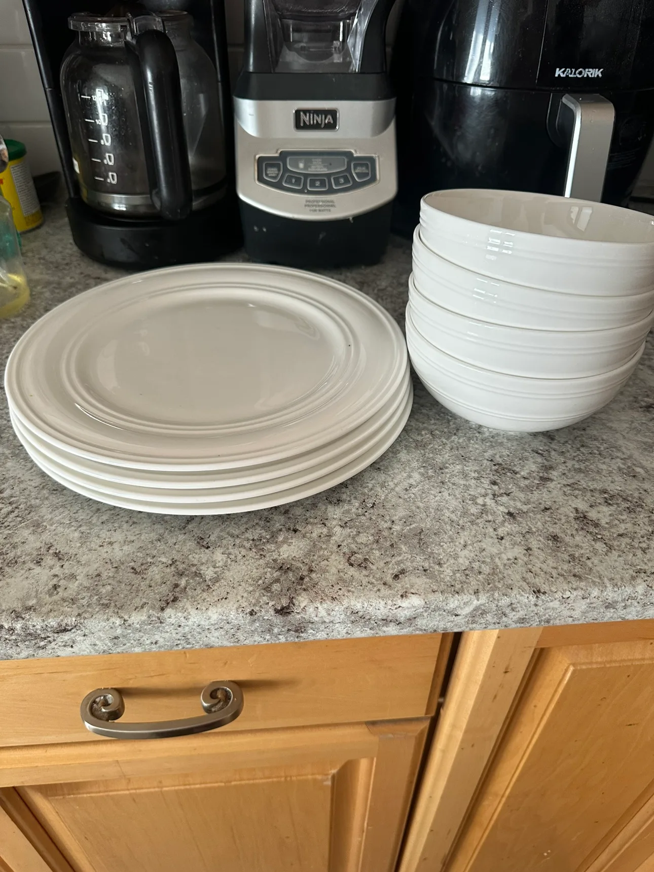 Set of 4 White Dinner Plates . #freestyle thumbnail