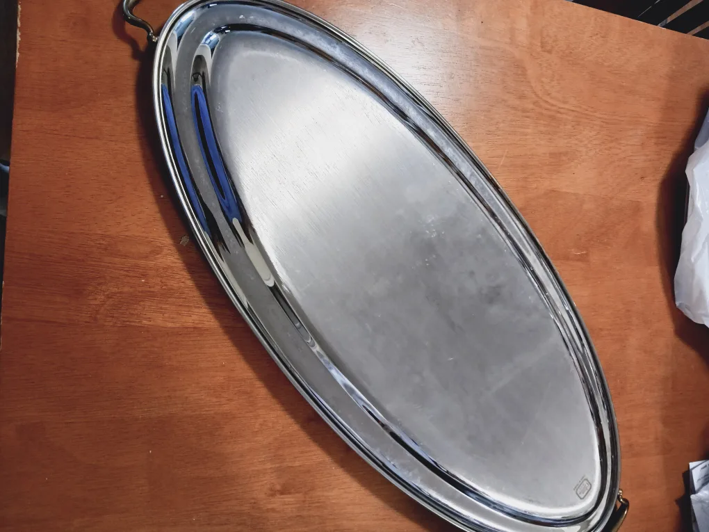 !! Must sell!! 👉Vintage Jean Couzon Silver Serving Tray image indicator(2)