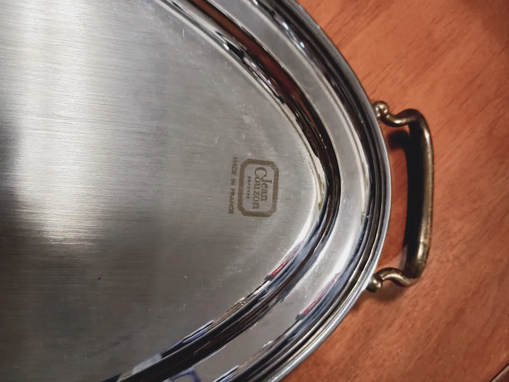 !! Must sell!! 👉Vintage Jean Couzon Silver Serving Tray image indicator(3)
